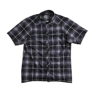 Nike Golf Mens Medium Tour Premium Plaid Short Sleeve Button Front Shirt Dri-Fit